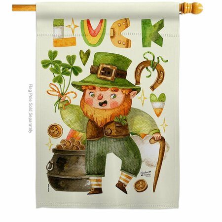 PATIO TRASERO 28 x 40 in. Leprechaun Luck House Flag with Spring St. Patrick Double-Sided Vertical Flags  Banner PA4158073